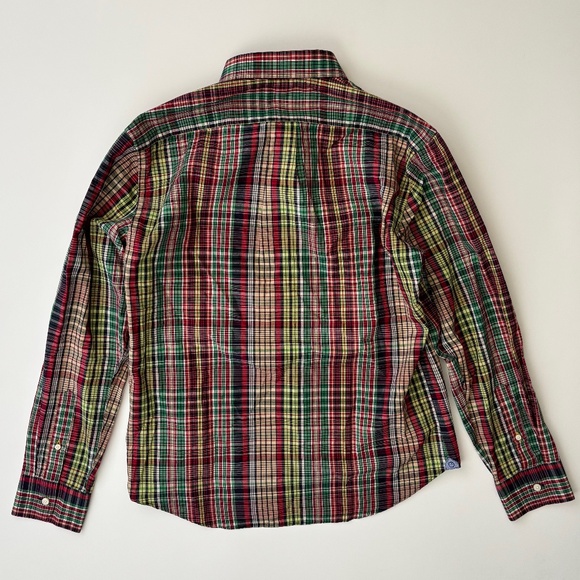 North Country Nwt Indian Madras Plaid Long Sleeve Button Front Shirt Large L - Picture 3 of 3